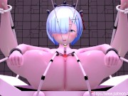 Preview 2 of Re:Zero - Sex Slave Rem Gets Trained by Machines Bondage Sounding Spanking Squirting