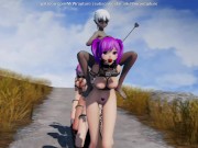 Preview 2 of Riding The Wooden Horse Train (Yuri Bondage Sex) - 3D MMD