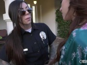 Preview 5 of Horny Lesbian Criminal Vanna Bardot Offers Her Hairy Pussy to Big Tits Cop Karma Rx