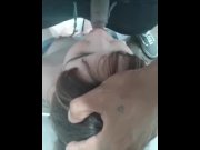 Preview 1 of Slut Sucks Her Own Tits While Deepthroating His Throbbing Cock