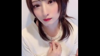 【dry orgasm】A femboy comes hard with her first piston anal vibrator
