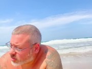 Preview 4 of Old fat grey haired man has naked day and cums big at the beach