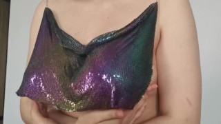 So hot boobs in shine bra