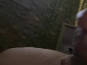Preview 3 of Horny Latina wife watches me Masturbate for intro video, Stroking big cock for gay and straight me