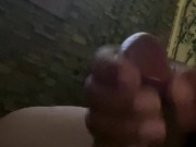 Preview 4 of Horny Latina wife watches me Masturbate for intro video, Stroking big cock for gay and straight me