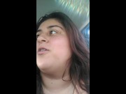 Preview 2 of Chubby Latina Plays with her Nipples in a Public Parking Lot