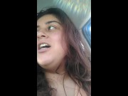 Preview 3 of Chubby Latina Plays with her Nipples in a Public Parking Lot