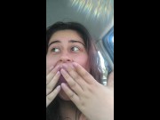 Preview 5 of Chubby Latina Plays with her Nipples in a Public Parking Lot