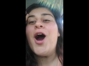 Preview 6 of Chubby Latina Plays with her Nipples in a Public Parking Lot