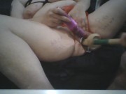Preview 1 of My Fat Pig Pussy Toilet Plunger Fucked and Cunt Suctioned Spread With Speculum - Dildo Stick Fucked
