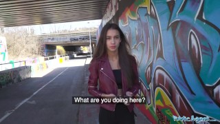 Public Agent - Cute young long haired Ukrainian talked into having sex with a stranger outdoors