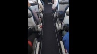 Sexy stewardess cummed hard on the plane toilet 10’000m alt when she flew on vacation with her lover