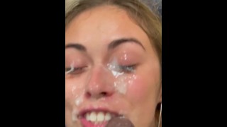 Huge Facial On Hot College Chick After Party