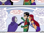 Preview 5 of Teen Titans Emotional Sickness PT. #3 - Robin Fuck Ravin while starfire watch