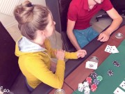 Preview 1 of STRIP POKER Homemade - I win but he still DESTROYS me with his BIG DICK