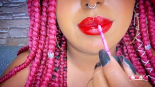 ASMR MOUTH SOUNDS WET BLOWJOB RED LIPS
