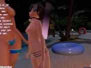 Preview 5 of Trans Bikini Goth Bun Get's Teased With Her Toy While Streaming In VR