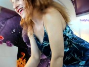 Preview 6 of beautiful redhead woman take off satin dress