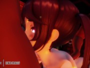 Preview 4 of Genshin Impact - Mona Threesome with double Creampie [UNCENSORED HENTAI 4K]
