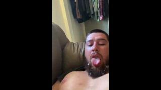 Little Dick Cums On Own Face