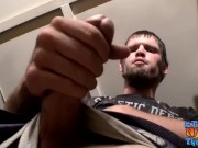 Preview 1 of Deviant straight thug jerks off his big cock and cums solo