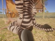 Preview 3 of Safari Park with Horny Zebra Furry Girl