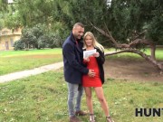 Preview 1 of HUNT4K. Pregnant girl in red is tempted with money into pussy-drilling