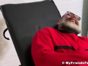 Preview 6 of Bound hunk with big beard endures tickling torment from dom