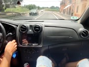 Preview 2 of Jerking off in front of a girl driver