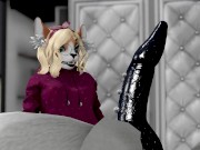 Preview 2 of SASSY RED PANDA GETS TAUGHT LESSON BY BIG BAD WOLF IN GRANDA COSTUME - Second Life Yiff