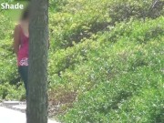Preview 4 of SO RISKY! Nip Slip Teen Walking Home JERKS ME OFF in the Car with People Walking By