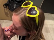 Preview 2 of Lucky Nerd Creampies Cute E-Girl In Comic Con Bathroom