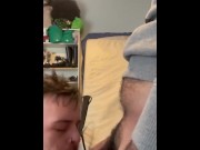Preview 2 of Verbal straight guy spits on and face fucks fag