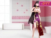 Preview 2 of HONKAI IMPACT MEI RAIDEN HENTAI DANCE MMD UNDRESS 3D BIG BOOBS CHINESE DRESS SOFT BLACK HAIR COLOR E