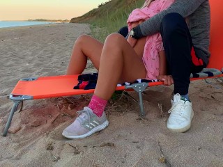 Fingering and cumming on PUBLIC BEACH at sunset ðŸ’– | free xxx mobile videos  - 16honeys.com