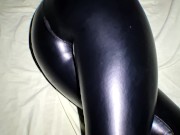 Preview 2 of ShinyWetLookX - I like wearing tight leather leggings with a tiny hole in the crotch