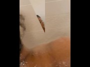 Preview 5 of This big booty black girl  is horny and can't help but to twerk in the shower