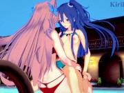 Preview 4 of Tsubasa Kazanari and Maria Cadenzavna Eve have intense futanari sex in the pool. - Symphogear Hentai
