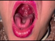 Preview 2 of Bbw Milf sucks on a lollipop and shows you her throat