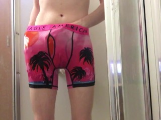 Saxx Video Boxer - Pissing myself in tight pink AE boxer briefs and getting hard | free xxx  mobile videos - 16honeys.com
