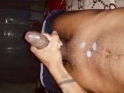 Preview 3 of Uncut dick loads of hot Cumshooting  so hard all over belly button