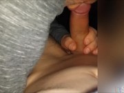 Preview 3 of Twink getting sucked with cumshot in car! Short version