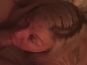 Preview 5 of POV blonde sucks BWC and swallows. CUMSHOT!!