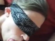 Preview 6 of Eager Blindfolded Slut Takes Stranger's Load On Her Face And Wants To Keep On Sucking