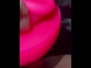 Preview 6 of Wet juicy shaved pussy pink dildo fuck alien toy 3
