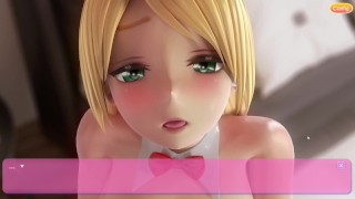 Hentai girl gets fucked by a huge dick in a missionary position and ends up in her tight pussy