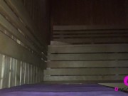 Preview 2 of Girl caught masturbating in sauna gym