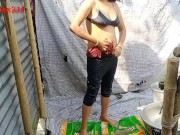 Preview 3 of Desi Wife Bathroom sex In Outdoor (Official video By LocalSex311)