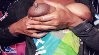 Ebony Milf With Puffy Nipples Inducing Lactation