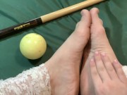 Preview 5 of foot fetish. showing feet sitting on a billiard table